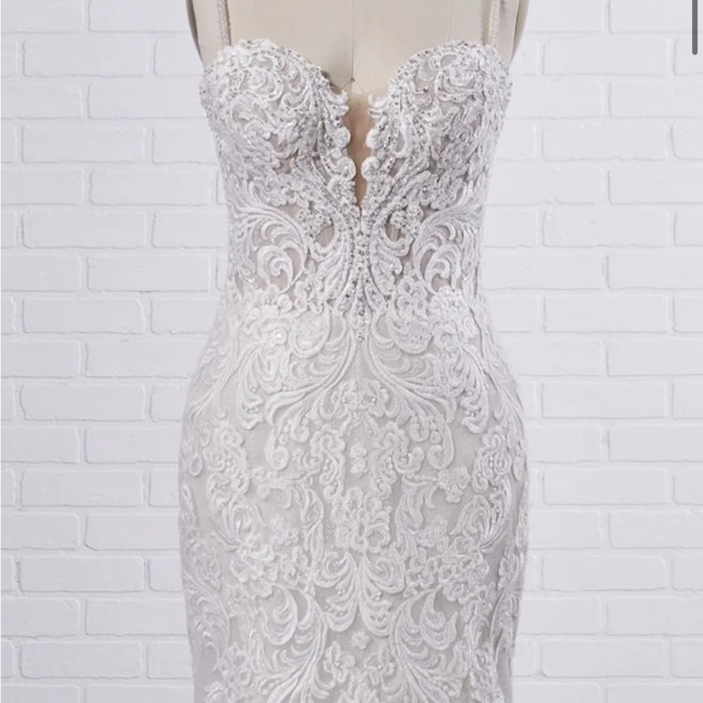 Maggie Sottero White Sleeveless Sheath Wedding Dress